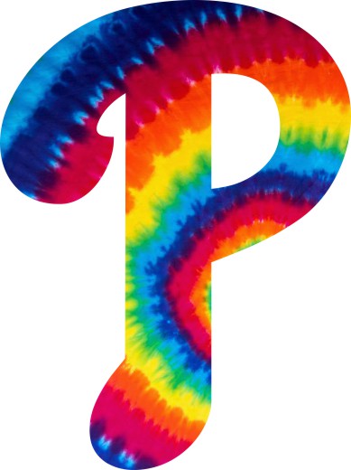 Philadelphia Phillies rainbow spiral tie-dye logo vinyl decal